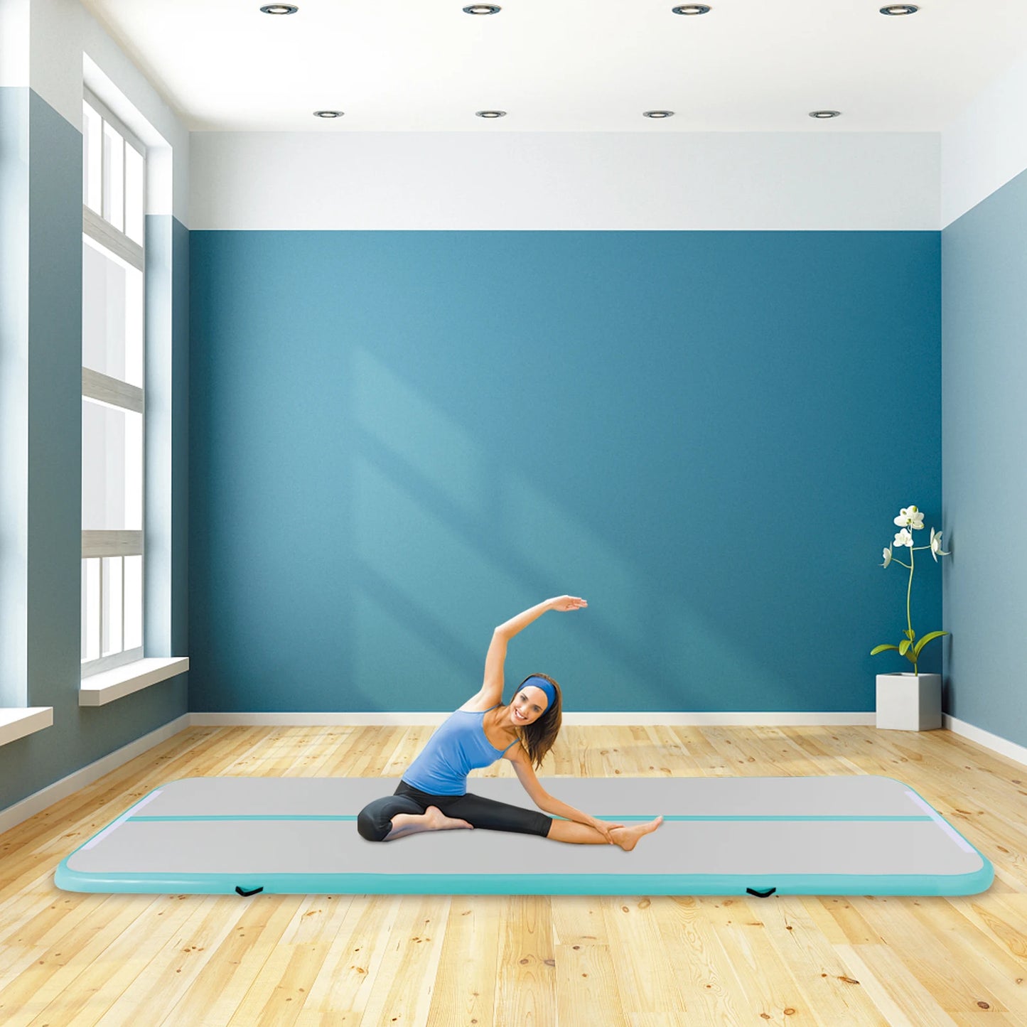 13x3.2FT Inflatable Air Gymnastics Mat – PVC Tumbling Track with Electric Pump for Indoor & Outdoor Training