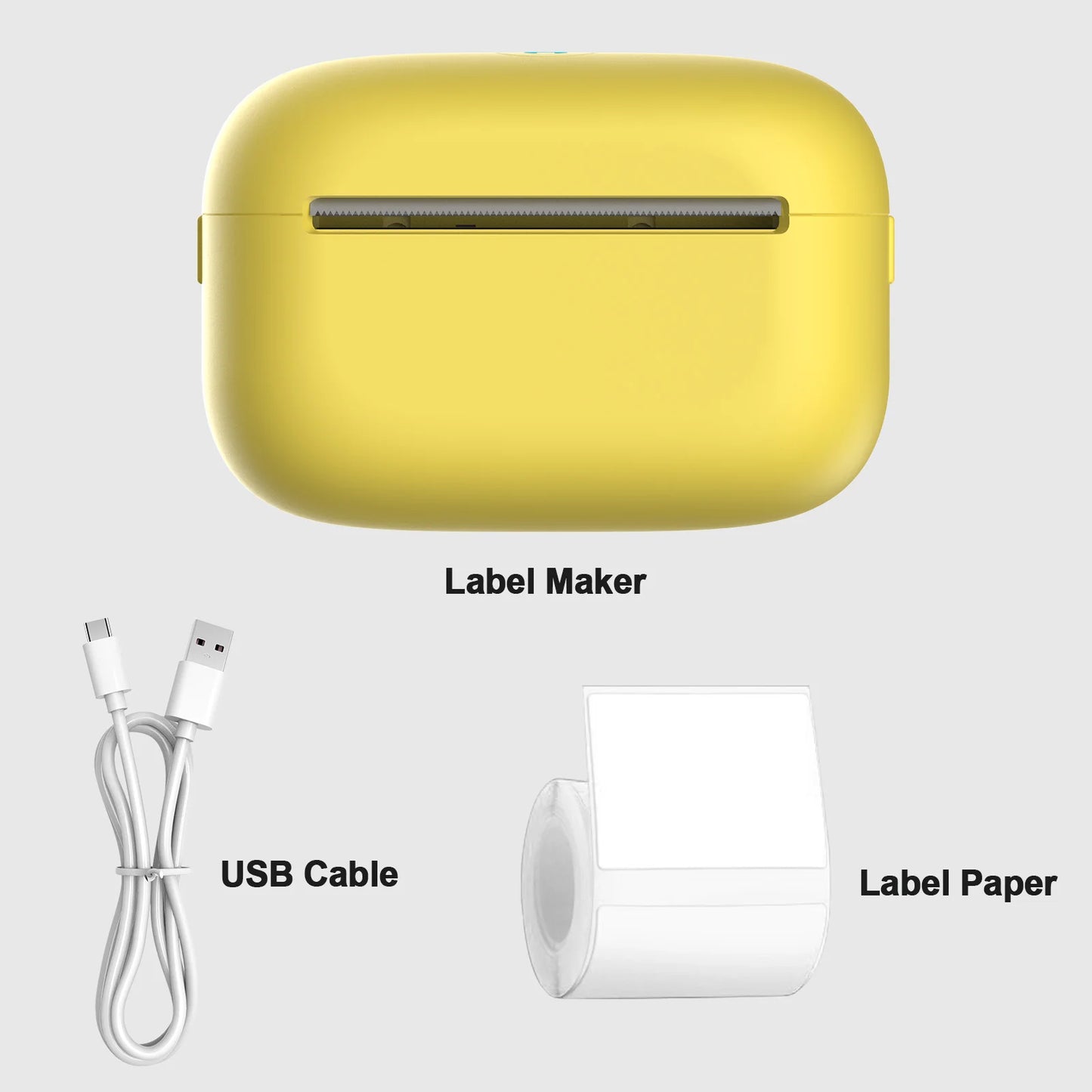 Portable Bluetooth Label Maker – High-Speed Thermal Printer with USB, 300dpi Resolution & 1 Roll of Stickable Label Paper