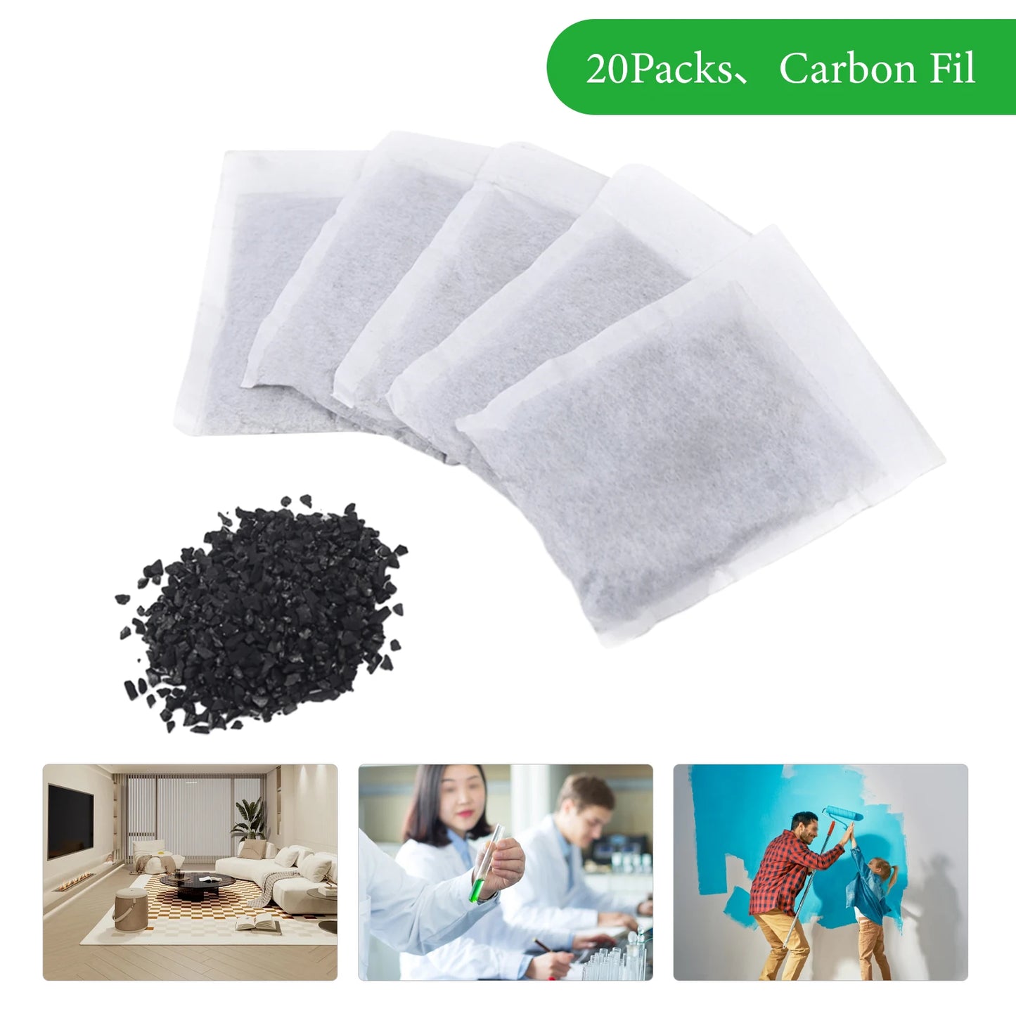 20 Activated Carbon Filter Packs – Perfect for Water Distillers & Compound Removal