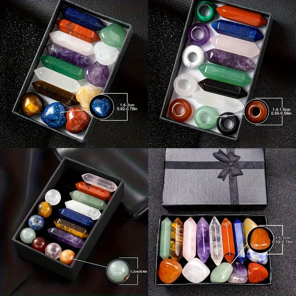 14 Pcs of Therapeutic Crystals To Relieve Stress, Meditate, Decorate The Bedroom with Magnetic Field Energy