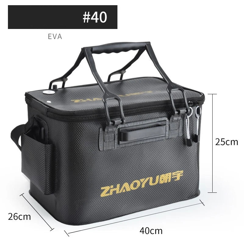 Portable Folding Live Fish Bucket: EVA Thickened Fish Tank and Fishing Tackle Box