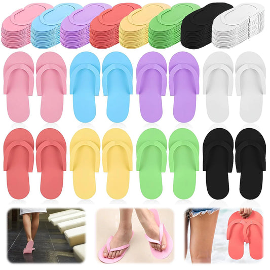 Disposable Foam Pedicure Slippers – Multi-Color Spa Flip Flops for Women, Ideal for Nail Salons & At-Home Use
