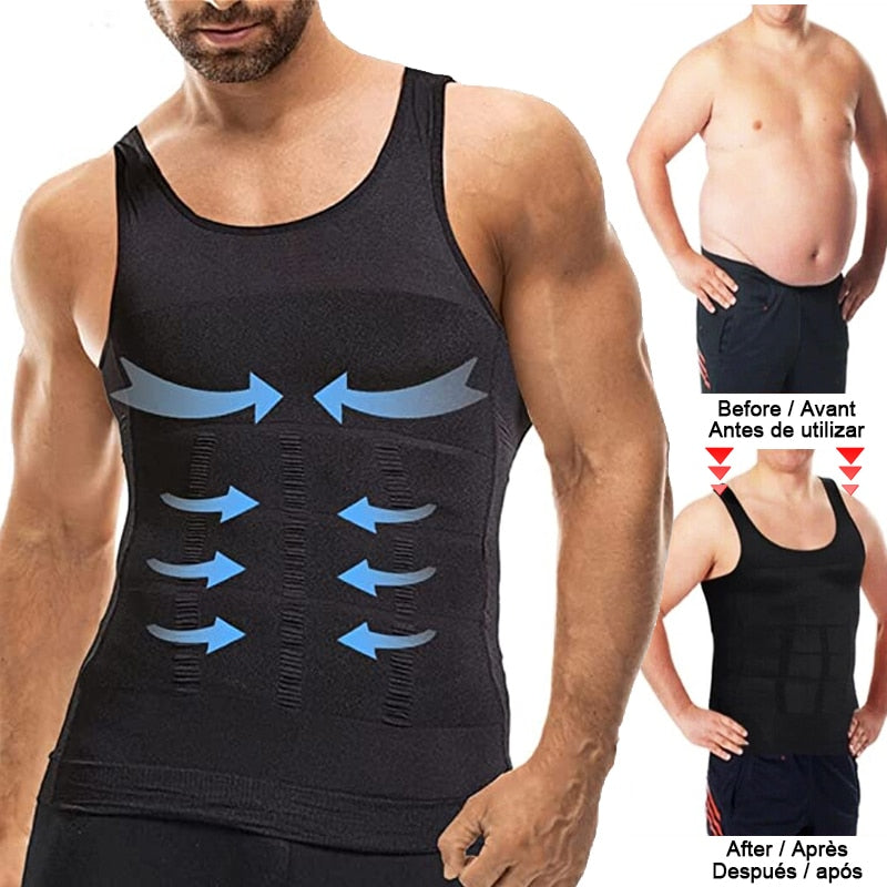 Enhance Your Gym Workout with a Slimming Body Shaper Vest Shirt: Abdominal Control and Tummy Compression for Men