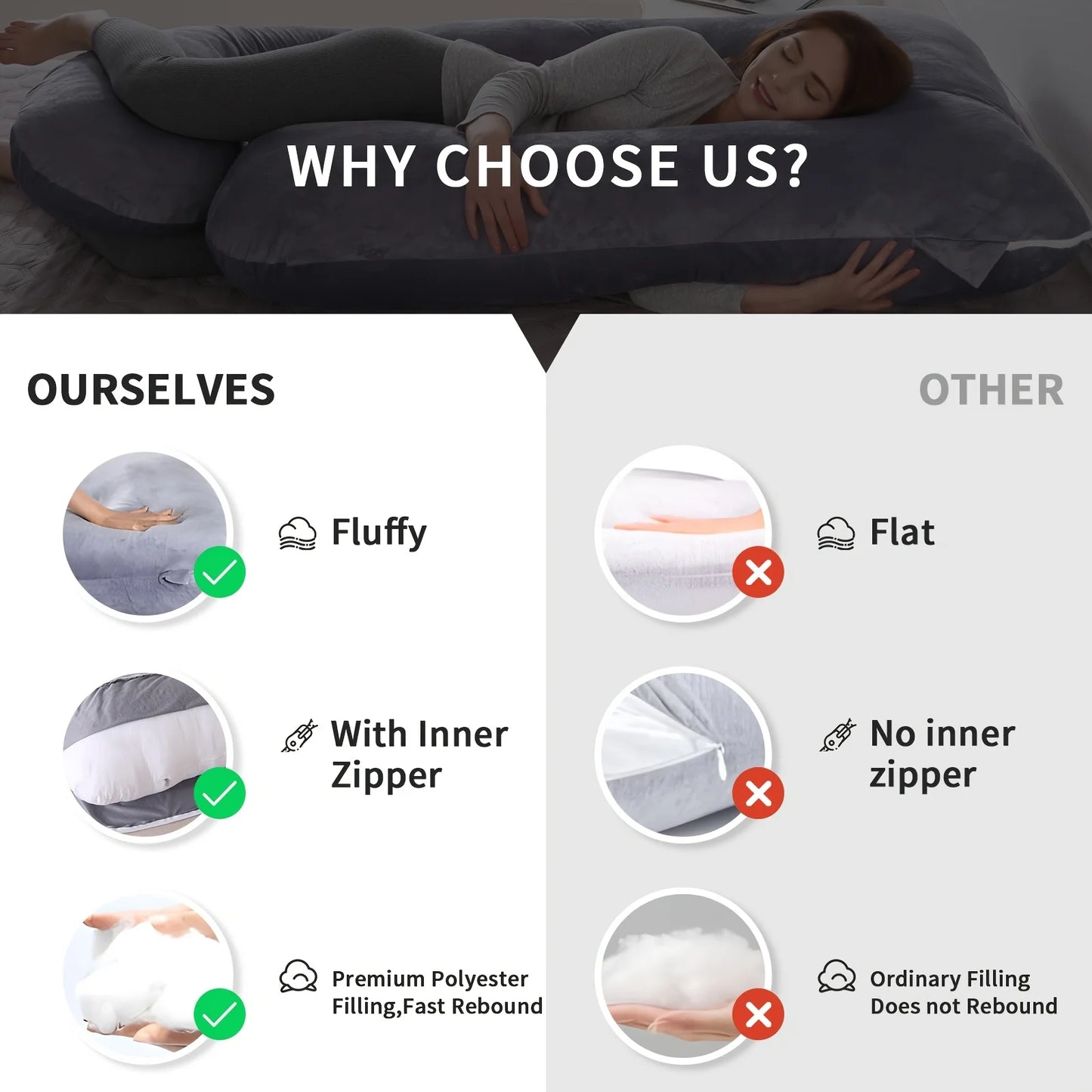 Ultimate Comfort for Moms-to-Be: Detachable G-Shaped Maternity Pillow with Velvet Support