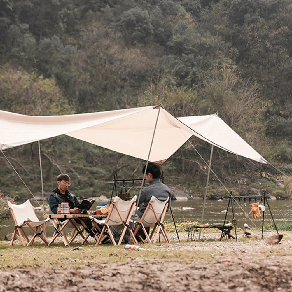 Lightweight Aluminum Camping Triangle Rack – Foldable Storage Stand with Hooks for Picnic, BBQ & Hiking