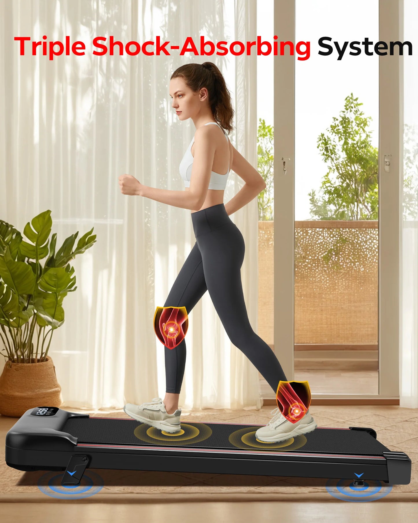 2.5HP Under-Desk Treadmill with Incline – Triple Knee Protection, App & Remote Control Included