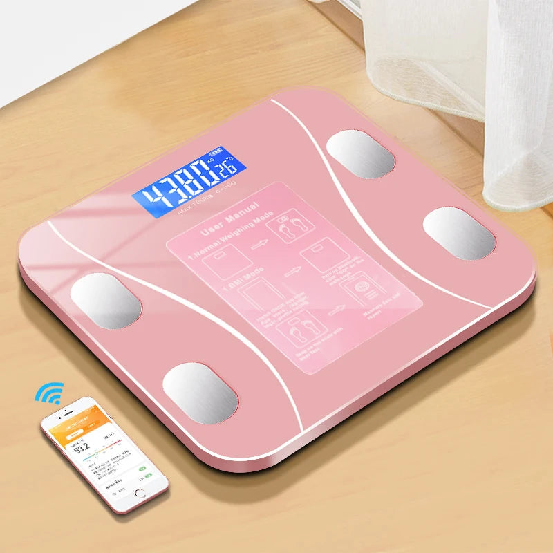 Smart Wireless Body Fat Scale: Digital Bathroom Weight Scale with Body Composition Analyzer, Bluetooth-Compatible Smartphone App