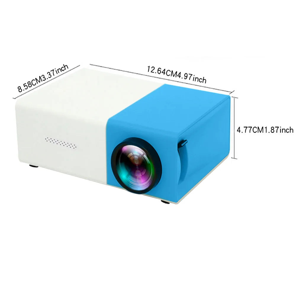 Mini LED Projector – Upgraded Version with 600 Lumens, 320x240P, HDMI-Compatible USB Audio for Home Media Playback