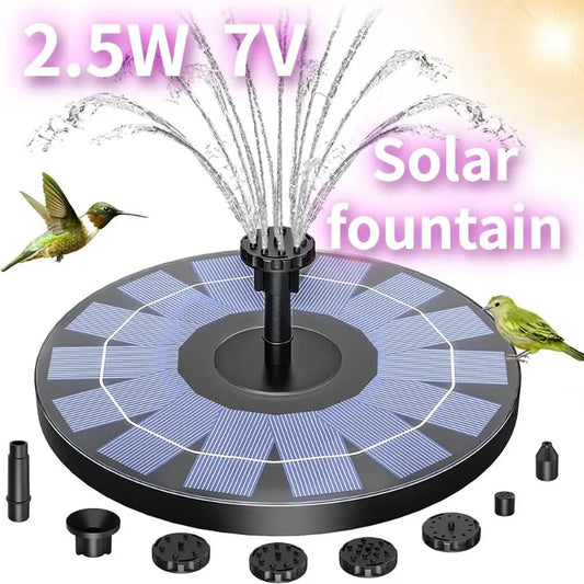 Solar Fountain Pump Kit – 1W/1.5W/2.5W Outdoor Solar Water Fountain with 6 Nozzles for Garden, Pond & Bird Bath Decor