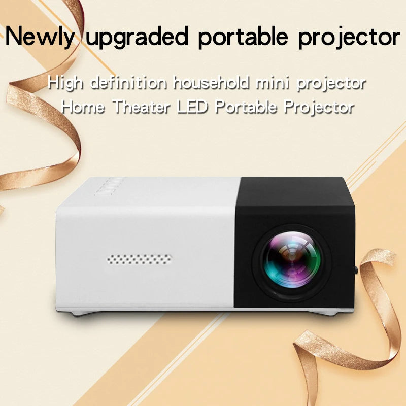 Mini LED Projector – Upgraded Version with 600 Lumens, 320x240P, HDMI-Compatible USB Audio for Home Media Playback