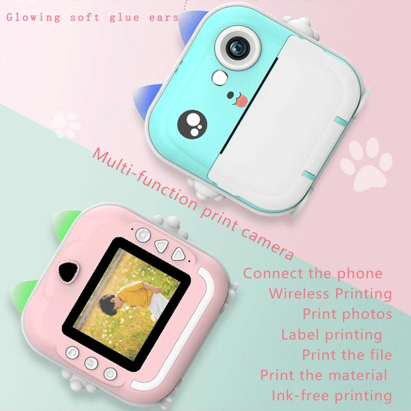 Digital Kids Camera with Instant Print: Mini Thermal Printer, Photo and Video Capabilities, Educational Toy Gift