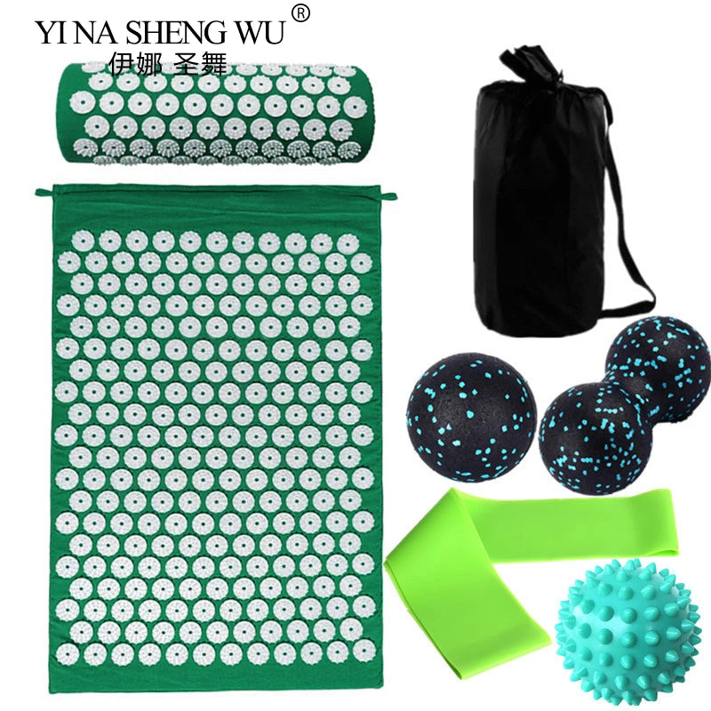 7-Piece Acupressure Mat & Pillow Set – Stress Relief, Back Pain Massage & Muscle Relaxation for Yoga and Recovery