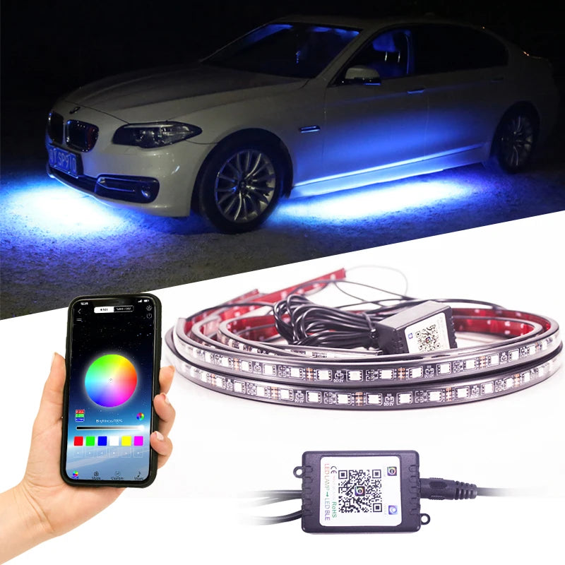 RGB Car LED Underglow Light Bar – 12V APP-Controlled Ambient Lighting for Automotive Interior & Exterior