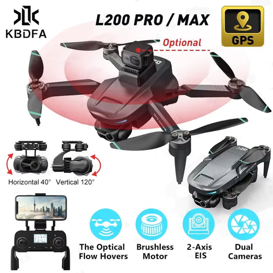 L200 PRO MAX 4K Drone – 2-Axis Gimbal, GPS, 360° Obstacle Avoidance & Brushless Motor FPV Quadcopter