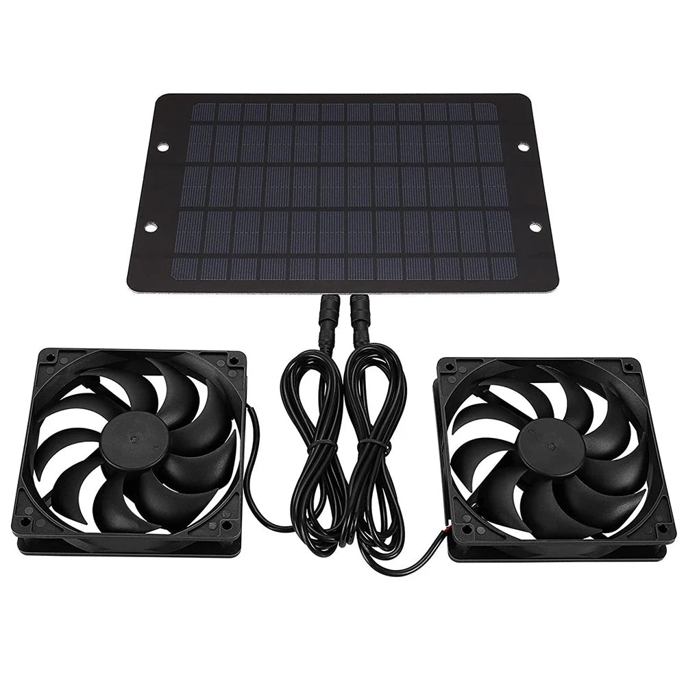 12V 10W Solar Exhaust Fan – IP65 Waterproof Silent Cooling Fan for Dog Kennels, Chicken Coops & Greenhouses