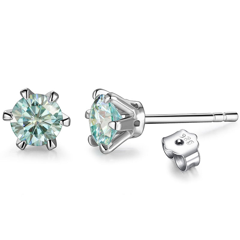 New Arrival 0.5 Carat Moissanite Gemstone Stud Earrings for Women: Elegant Solid 925 Sterling Silver D Color Solitaire Fine Jewelry