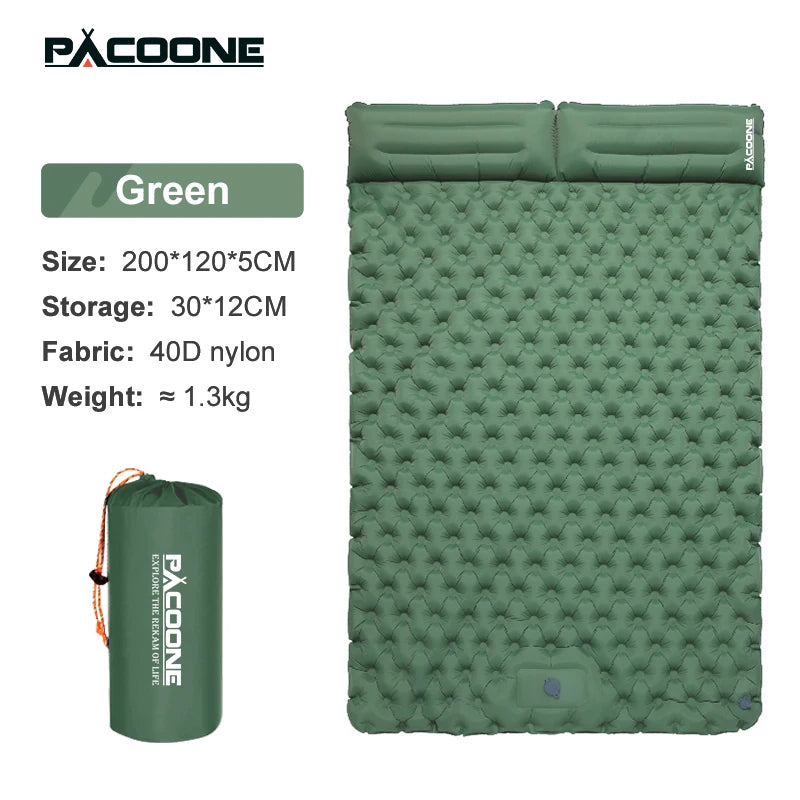 Sleep in Comfort: Extra-Wide Inflatable Camping Mat for Couples & Travelers