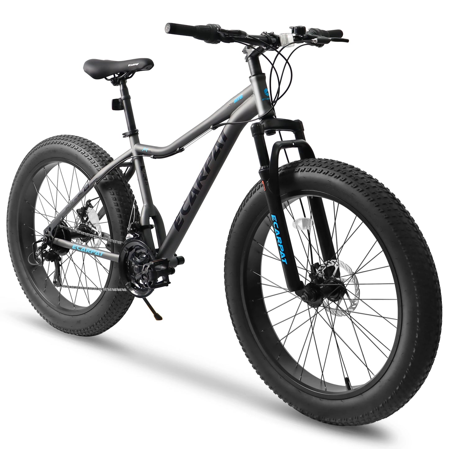 Ecarpat 26-Inch Fat Tire Mountain Bike – 4" Wide Tires, 21-Speed Snow Bike with Steel Frame & Disc Brakes for Men & Women