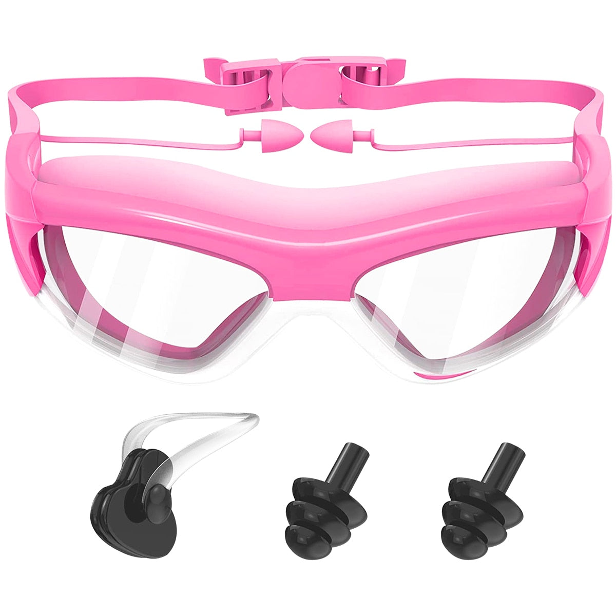 Waterproof Kids Swimming Goggles Set: High-Definition, Anti-Fog, with Strap, Nose Clip, and Earplugs