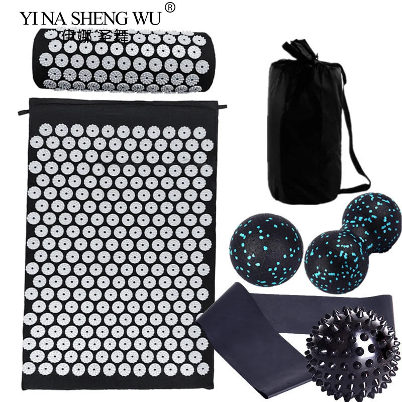 7-Piece Acupressure Mat & Pillow Set – Stress Relief, Back Pain Massage & Muscle Relaxation for Yoga and Recovery