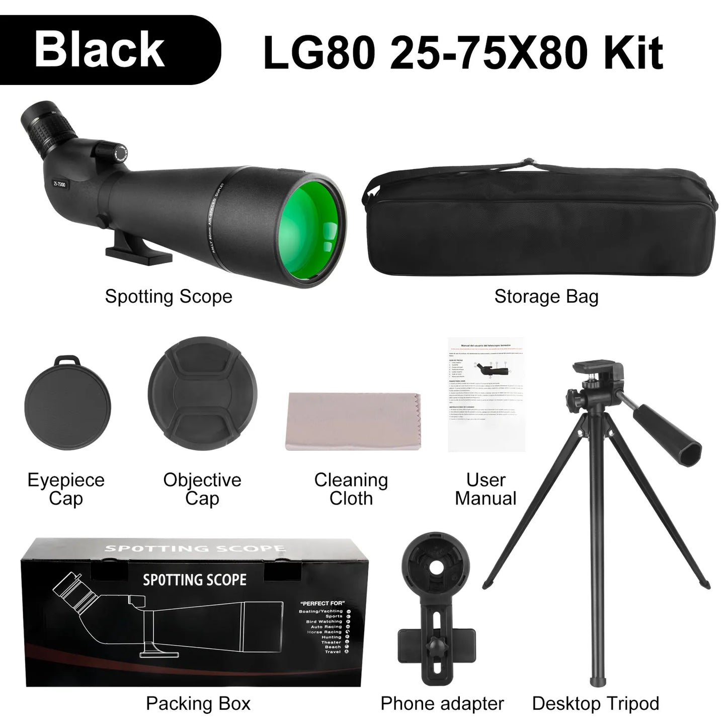 See Farther, Clearer: High-Powered Zoom Spotting Scope with Tripod & Phone Adapter