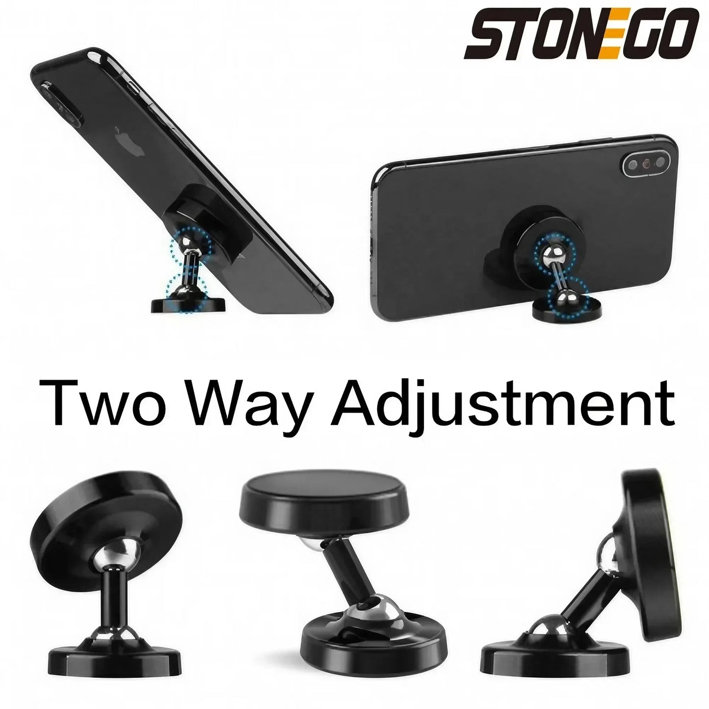 Strong Magnetic Car Phone Holder – 360° Rotation, Universal Mini Mount for GPS and Phones with Secure Magnetic Suction for Safe Hands-Free Driving