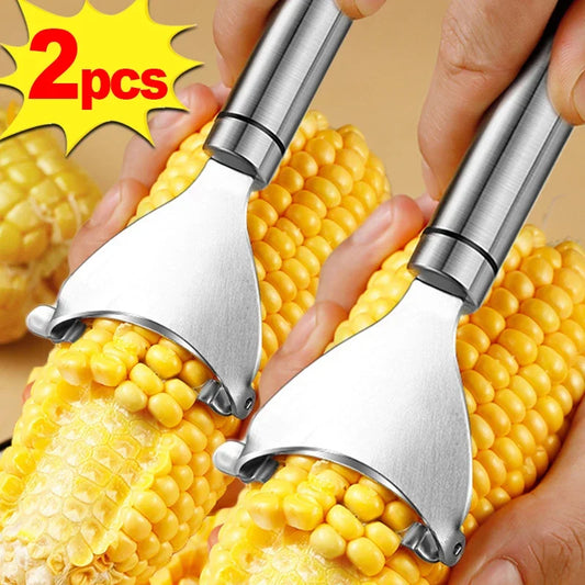 Effortless Corn Prep: Stainless Steel Corn Stripper with Serrated Blade
