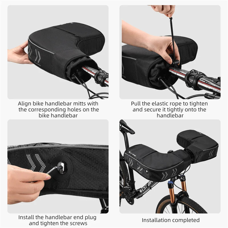 Winter Handlebar Mitts – Windproof Fleece Bicycle Gloves for MTB & Road Bikes