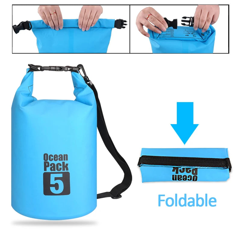 Waterproof Swimming Dry Bags: 500D Dry Sack Options in 2/5/10/15/20/30L for Boating, Fishing, Rafting