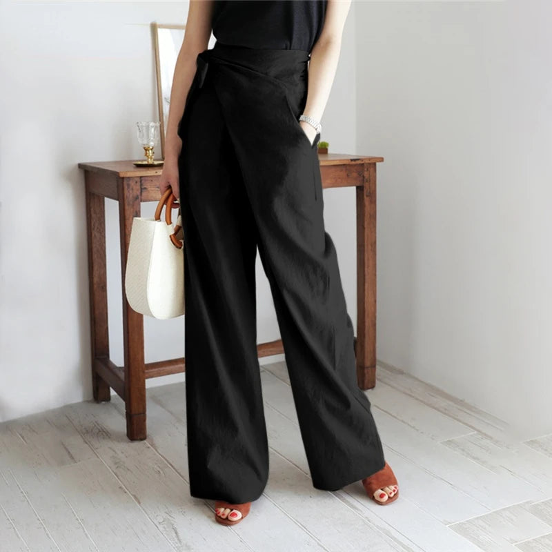 Women's High Waist Wide-Leg Trousers: 2023 Fashion, Casual Office Pants for Ladies