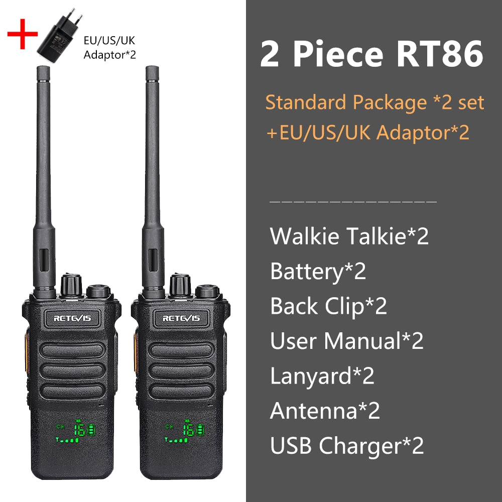 Long-Range Portable Communicator: 10W Retevis Two-Way Walkie Talkie Radio for Hunting, Fishing, and Camping