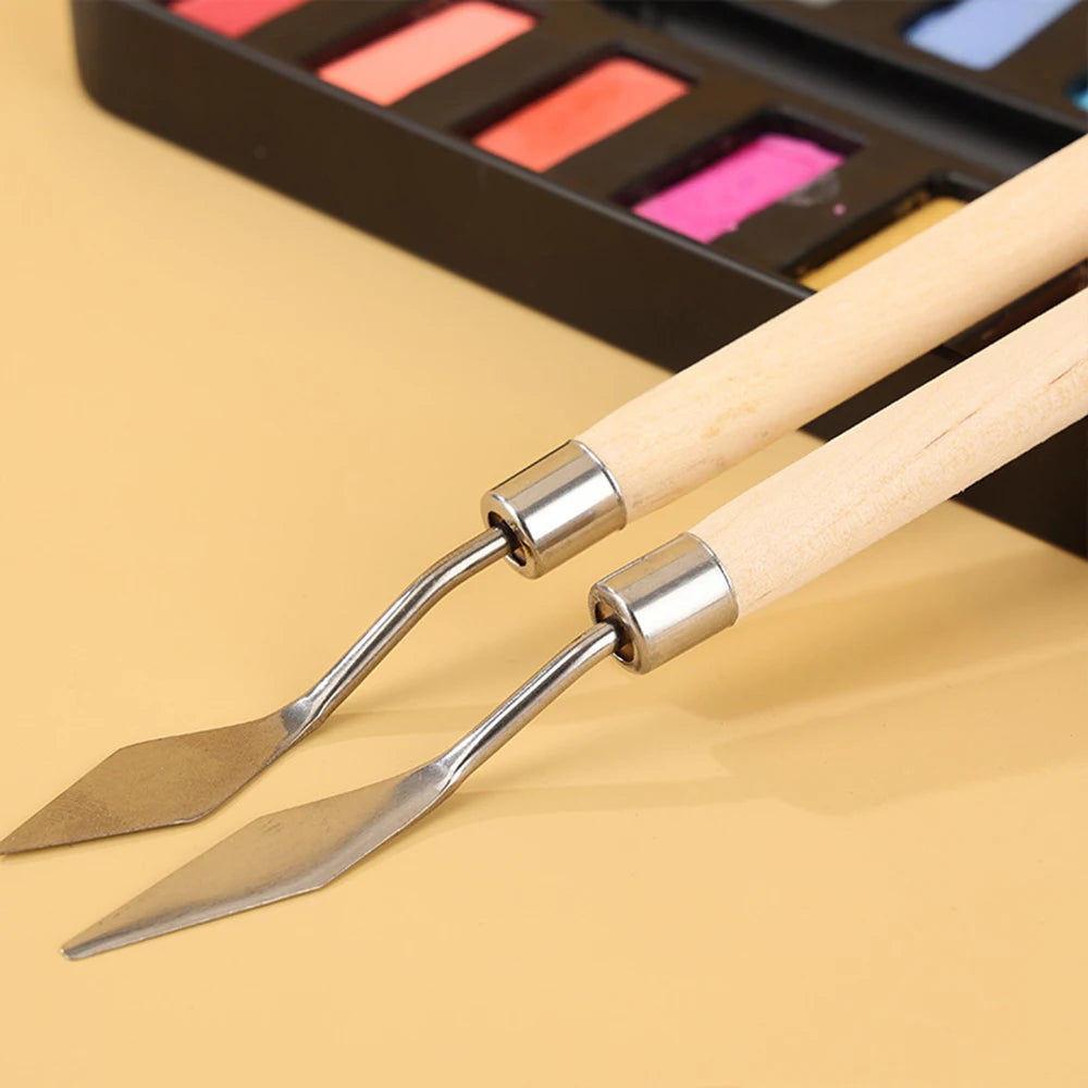 🎨 Oil Painting Palette Knife Set – 1 Set / 3 Set Options | Wood Handle Painting Scrapers