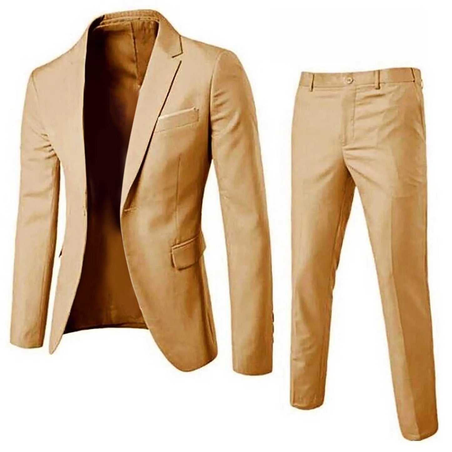 Classic Men's Spring Suit Set: 2-Piece Business Blazers and Pants for Autumn Wedding Parties