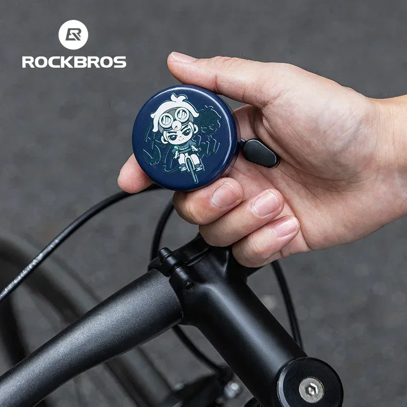 ROCKBROS Bike Bell – Lightweight Cycling Ring Safety Warning Alarm, 80-100dB Handlebar Bell, Durable Bike Accessory