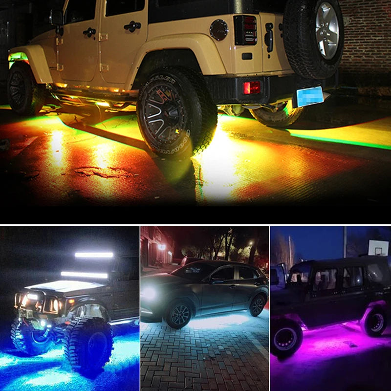 RGB Car LED Underglow Light Bar – 12V APP-Controlled Ambient Lighting for Automotive Interior & Exterior