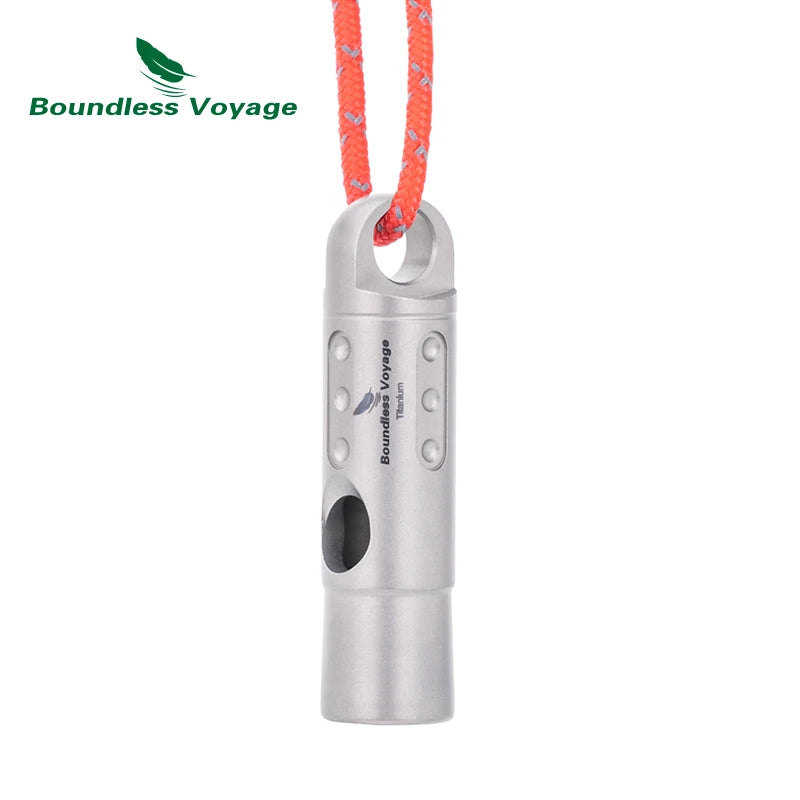 Boundless Voyage Titanium Whistle Pendant – High Decibel Emergency Survival Whistle for Outdoor Camping and Sports Training