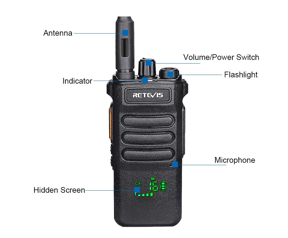 Long-Range Portable Communicator: 10W Retevis Two-Way Walkie Talkie Radio for Hunting, Fishing, and Camping