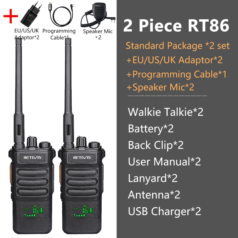 Long-Range Portable Communicator: 10W Retevis Two-Way Walkie Talkie Radio for Hunting, Fishing, and Camping