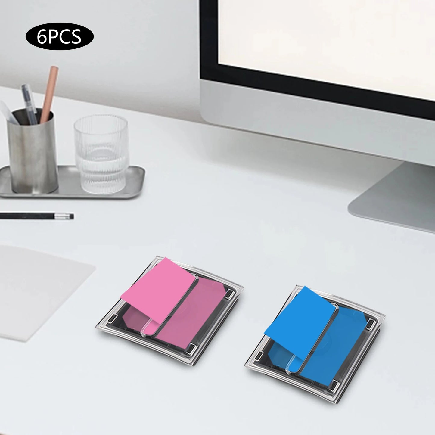 6-Piece Pop Up Sticky Note Dispenser Set: Stylish Holder for Sticky Notes