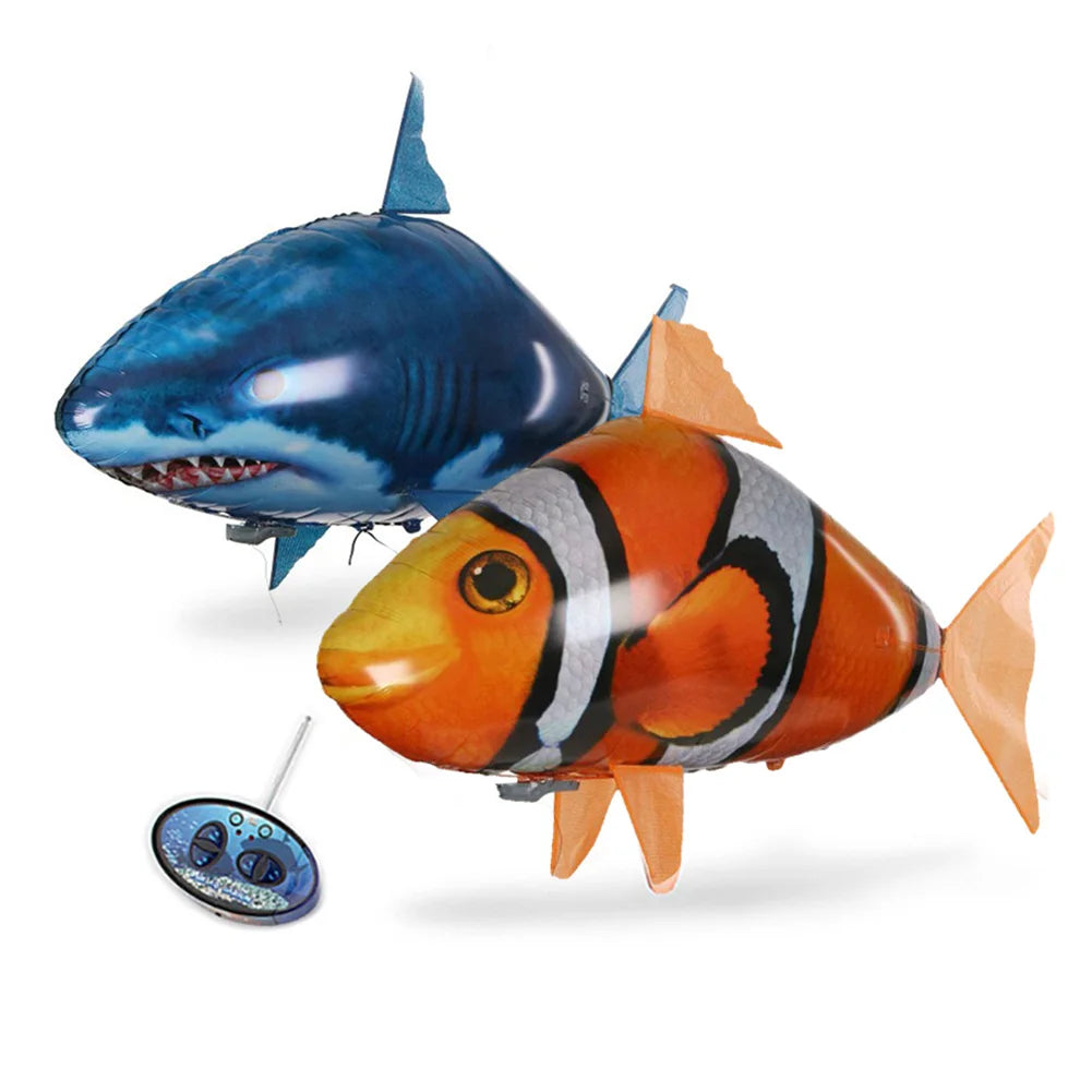 Remote Control Flying Shark Toy: Infrared RC Balloon Drone – Air Swimming Clown Fish and Flying Balls Fun!