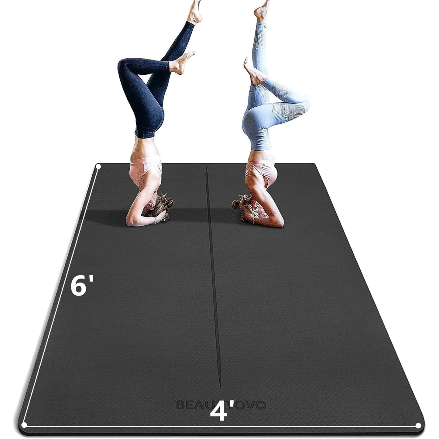 6' x 4' Large Yoga Mat – Extra Thick 1/3" or 1/4" Professional Non-Slip Yoga Mat, Double-Sided TPE | PVC for Home Workouts & Pilates