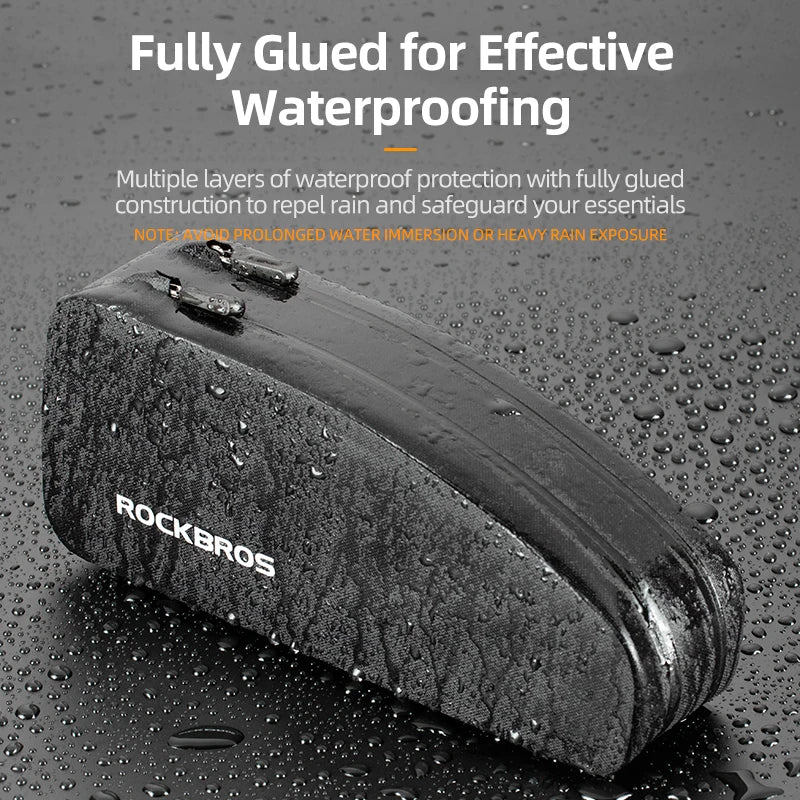 Waterproof Hard Shell Bike Frame Bag – Large Capacity Top Tube Storage for MTB & Road Bikes