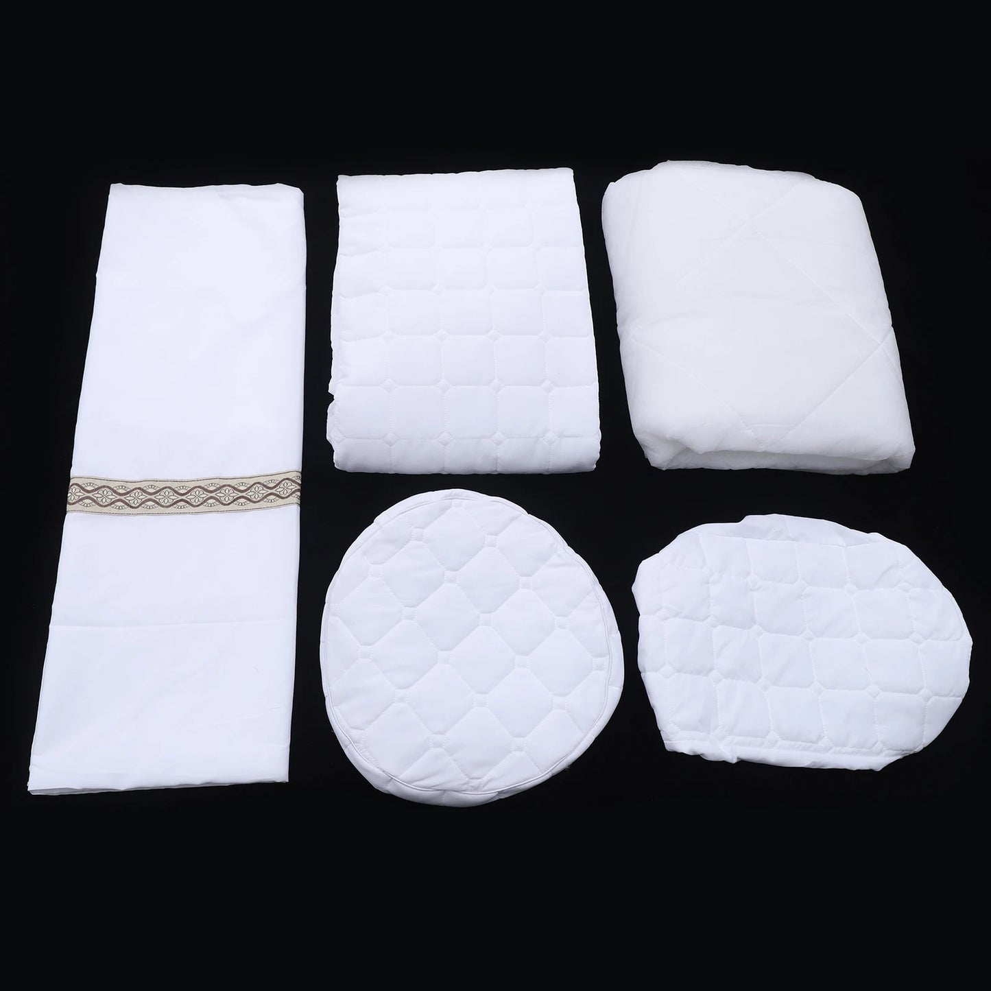 Pure White Massage Table Set – Includes Bed Skirt, Pillow Case, Stool Cover, and Quilt Cover for a Professional Spa Look!