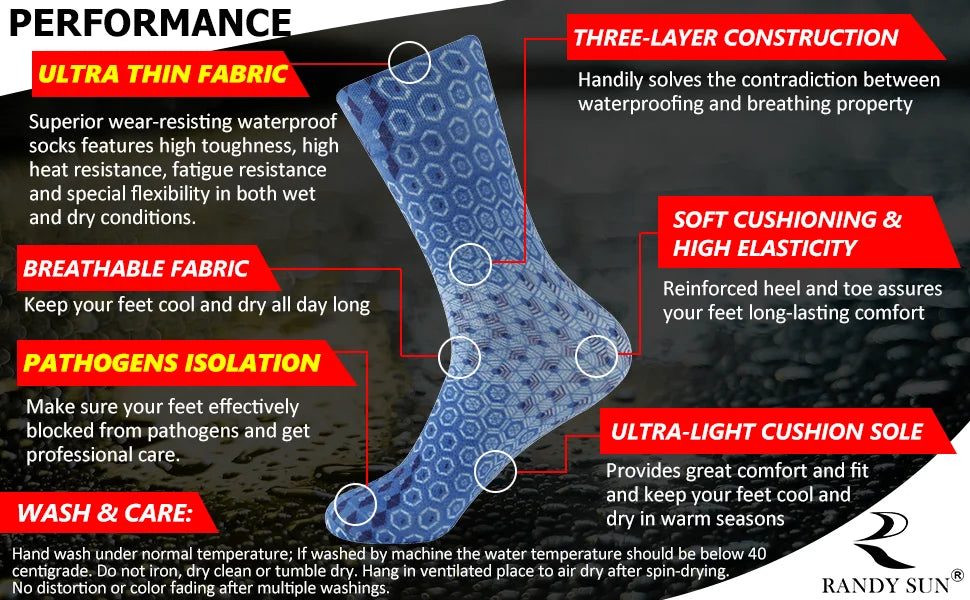 Unisex Waterproof Socks: Ultra-Light & Breathable – Perfect for Sports, Fitness, Camping, Fishing, Rafting, and Skiing!