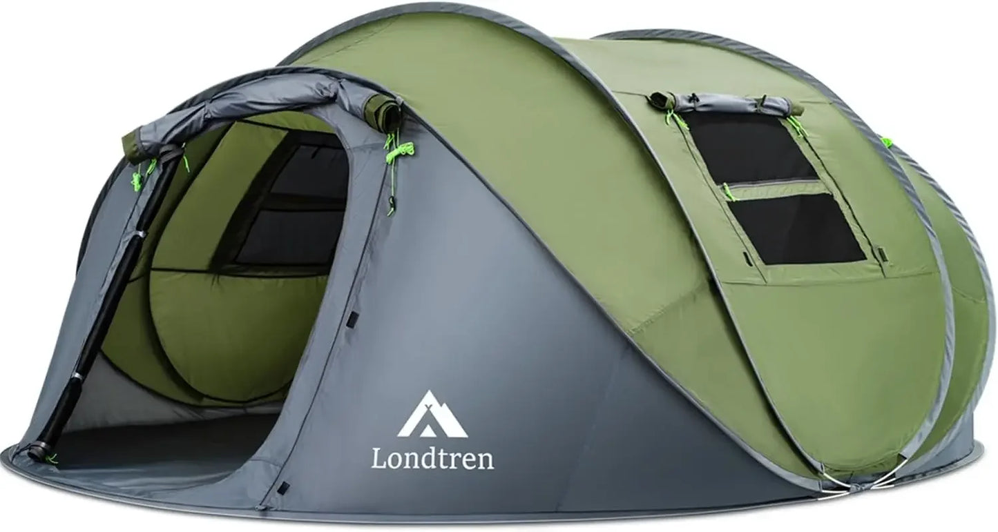 4-Person Easy Pop-Up Tent | Waterproof, Instant Setup with 2 Doors – Perfect for Family Camping, Hiking, & Travel