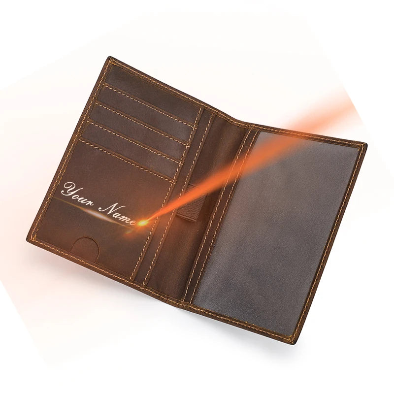 CONTACT'S Genuine Leather Passport Holder & Wallet - Vintage-Style Card Holder for Men, Perfect for Travel!