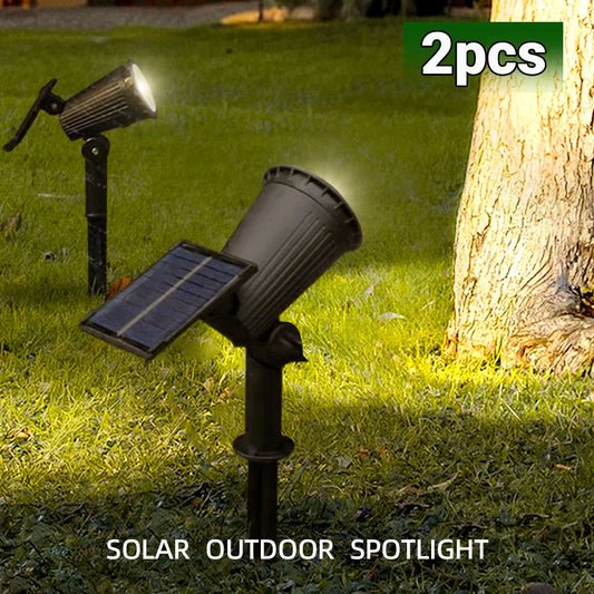 9-LED RGB Solar Spotlights – Waterproof Outdoor Landscape Lights with Adjustable Brightness for Garden, Yard & Trees