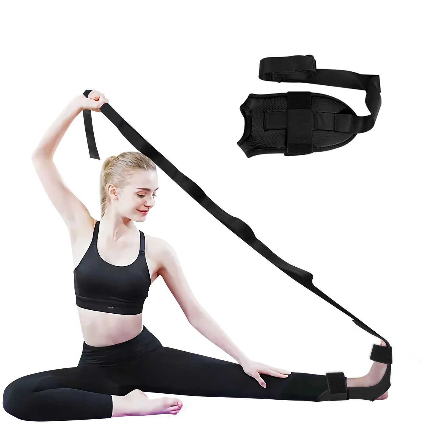 Fascia Stretcher Yoga Strap - Flexibility Belt for Foot, Ballet, Ligament, and Leg Stretching