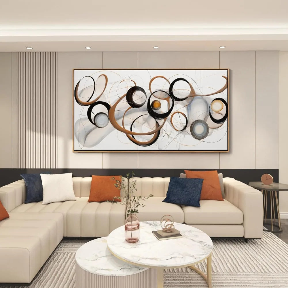 Elegant Abstract Canvas Wall Art – Framed Artwork for Living Room, Bedroom, or Office