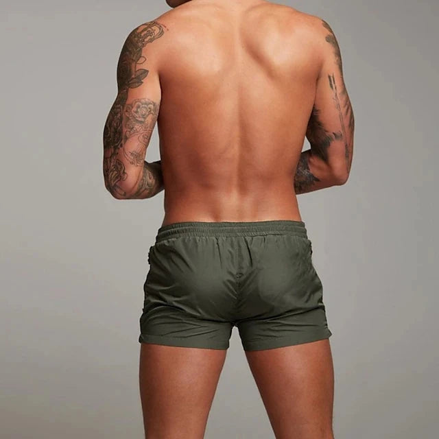 Stay Cool & Ready: Quick-Dry Swim Trunks with Zipper Pockets for All-Day Comfort